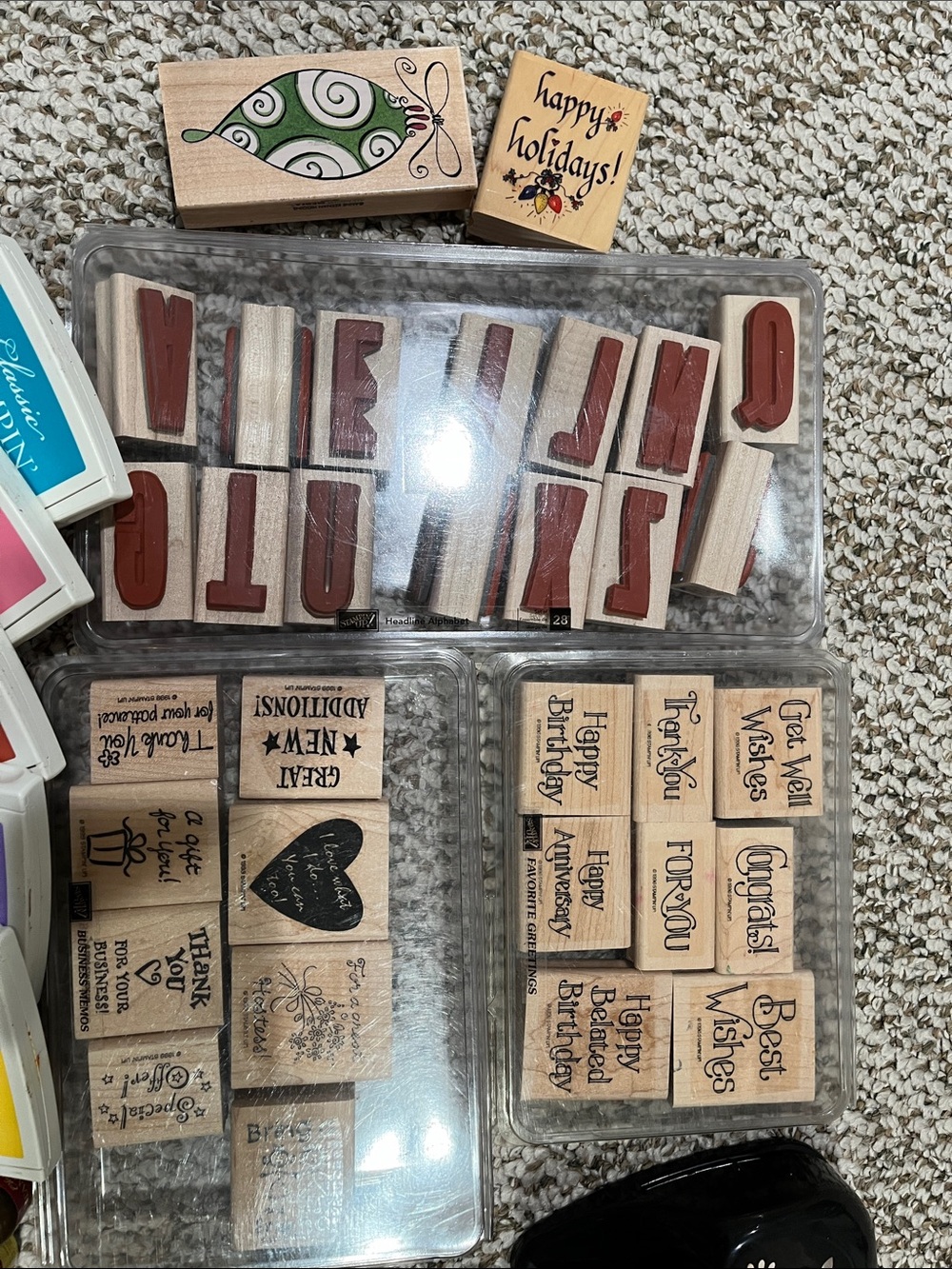 CRAFT LOT BUNDLE SCRAPBOOKING SUPPLIES colors, stamp sets, punches and eyelets - Picture 5 of 9